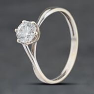 Pre-Owned 9ct White Gold Cubic Zirconia Solitaire Ring 41103975