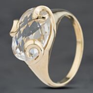 Pre-Owned 9ct Yellow Gold Cubic Zirconia Mixed Cut Ornate Dress Ring 41103979
