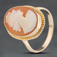 Pre-Owned Vintage Yellow Gold Cameo Large Oval Dress Ring 41103983