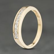 Pre-Owned 9ct Yellow Gold Cubic Zirconia Half Eternity Ring 41104005