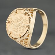 Pre-Owned 9ct Yellow Gold Pesos Stamped Coin Ring 41104011