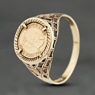 Pre-Owned 9ct Yellow Gold Maximiliano Coin Ring 41104012