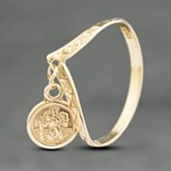 Pre-Owned 9ct Yellow Gold St Christopher Wishbone Ring 41104023