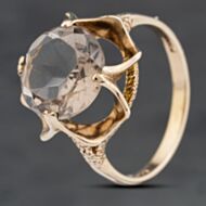 Pre-Owned 9ct Yellow Gold Smoky Quartz Dress Ring 41104024