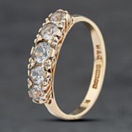 Pre-Owned 9ct Yellow Gold Cubic Zirconia Five Stone Ring 41104026