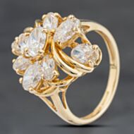 Pre-Owned 14ct Yellow Gold Cubic Zirconia Cluster Ring 41104027