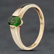 Pre-Owned 9ct Yellow Gold Diopside Oval Dress Ring 41104035