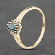 Pre-Owned 9ct Yellow Gold Topaz & Cubic Zirconia Oval Cluster Ring 41104063