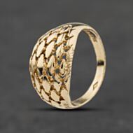 Pre-Owned 9ct Yellow Gold Open Worked Signet Ring 41104068