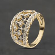 Pre-Owned 14ct Yellow Gold Cubic Zirconia Open Work Dress Ring 41104073