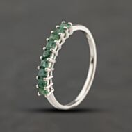 Pre-Owned 9ct White Gold Emerald Square Cut Half Eternity Ring 41104083