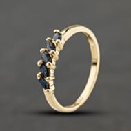 Pre-Owned 9ct Yellow Gold Sapphire Five Stone Ring 41104096