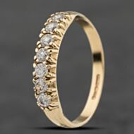 Pre-Owned 9ct Yellow Gold Cubic Zirconia Half Eternity Ring 41104098