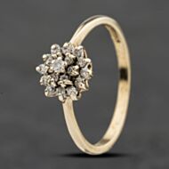 Pre-Owned 9ct Yellow Gold Cubic Zirconia Cluster Ring 41104101