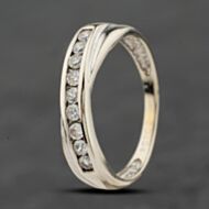 Pre-Owned 9ct White Gold Cubic Zirconia Crossover Half Eternity Ring 41104105