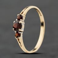 Pre-Owned 9ct Yellow Gold Garnet Three Stone Ring 41104107