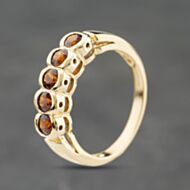 Pre-Owned 9ct Yellow Gold Citrine Rubover Five Stone Ring 41104140