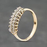 Pre-Owned 9ct Yellow Gold Double Row Half Eternity Ring 41104142