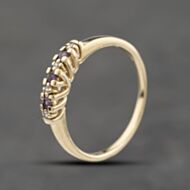 Pre-Owned 9ct Yellow Gold Amethyst & Cubic Zirconia Seven Stone Ring 41104168