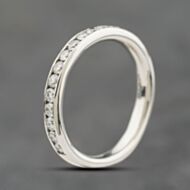 Pre-Owned Platinum Brilliant Cut Lab Grown Diamond Channel Set Half Eternity Ring 41104170