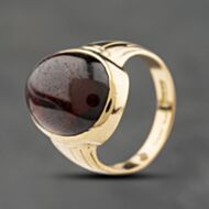 Pre-Owned Vintage 15ct Yellow Gold Garnet Cabachon Large Oval Dress Ring 41104172