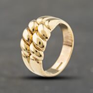 Pre-Owned 9ct Yellow Gold Two Row Twist Dress Ring 41104177