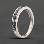 Pre-Owned 9ct White Gold Colour Changing Garnet Channel Set Half Eternity Ring 41104198