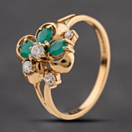 Pre-Owned 9ct Yellow Gold Emerald & Cubic Zirconia Dress Ring 41104200