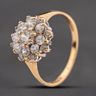 Pre-Owned 9ct Yellow Gold Cubic Zirconia Round Cluster Ring 41104201