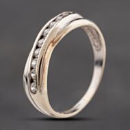 Pre-Owned 9ct White Gold Cubic Zirconia Crossover Half Eternity Ring 41104203