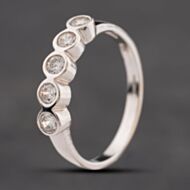 Pre-Owned 9ct White Gold Cubic Zirconia Rubover Set Five Stone Ring 41104210
