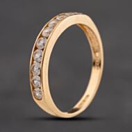 Pre-Owned 9ct Yellow Gold Cubic Zirconia Channel Set Half Eternity Ring 41104211
