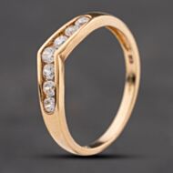 Pre-Owned 9ct Yellow Gold Cubic Zirconia Channel Set Half Wishbone Ring 41104212