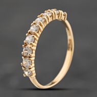 Pre-Owned 9ct Yellow Gold Cubic Zirconia Nine Stone Half Eternity Ring 41104225