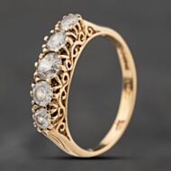 Pre-Owned 9ct Yellow Gold Cubic Zirconia Five Stone Ring 41104243