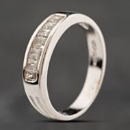 Pre-Owned 9ct White Gold Cubic Zirconia Half Eternity Ring 41104244