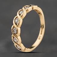 Pre-Owned 9ct Yellow Gold Cubic Zirconia Seven Stone Half Eternity Ring 41104276