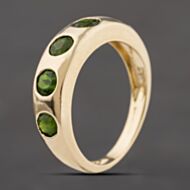 Pre-Owned 9ct Yellow Gold Peridot Five Stone Ring 41104280