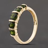 Pre-Owned 9ct Yellow Gold Peridot Five Stone Ring 41104281