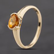 Pre-Owned 9ct Yellow Gold Citrine Oval Dress Ring 41104291