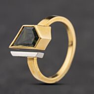 Pre-Owned 18ct Yellow Gold Green Sapphire Art Deco Dress Ring 41104311