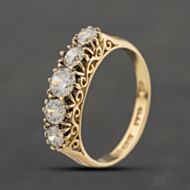Pre-Owned 9ct Yellow Gold Cubic Zirconia Five Stone Ring 41104359