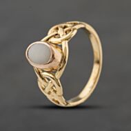 Pre-Owned Yellow Gold Opal Celtic Design Dress Ring 41104361