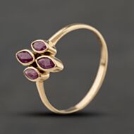 Pre-Owned 9ct Yellow Gold Ruby Four Stone Ring 41104372