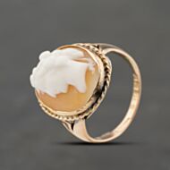 Pre-Owned Antique 9ct Rose Gold Cameo Oval 3D Dress Ring 41104382