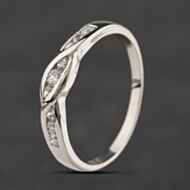 Pre-Owned 9ct White Gold Cubic Zirconia Crossover Half Eternity Ring 41104390