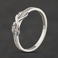 Pre-Owned 9ct White Gold Cubic Zirconia Infinity Half Eternity Ring 41104392