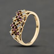 Pre-Owned 9ct Yellow Gold Ruby & Opal Dress Ring 41104401