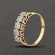 Pre-Owned 9ct Yellow Gold Cubic Zirconia Five Stone Half Eternity Ring 41104406