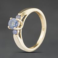 Pre-Owned 9ct Yellow Gold Tanzanite Three Stone Ring 41104412